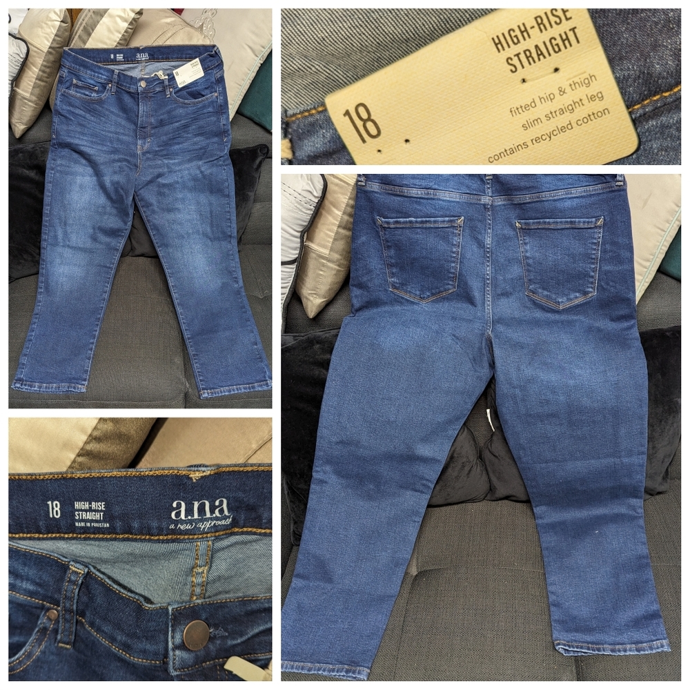 A.n.a high rise straight jeans plus size nwt